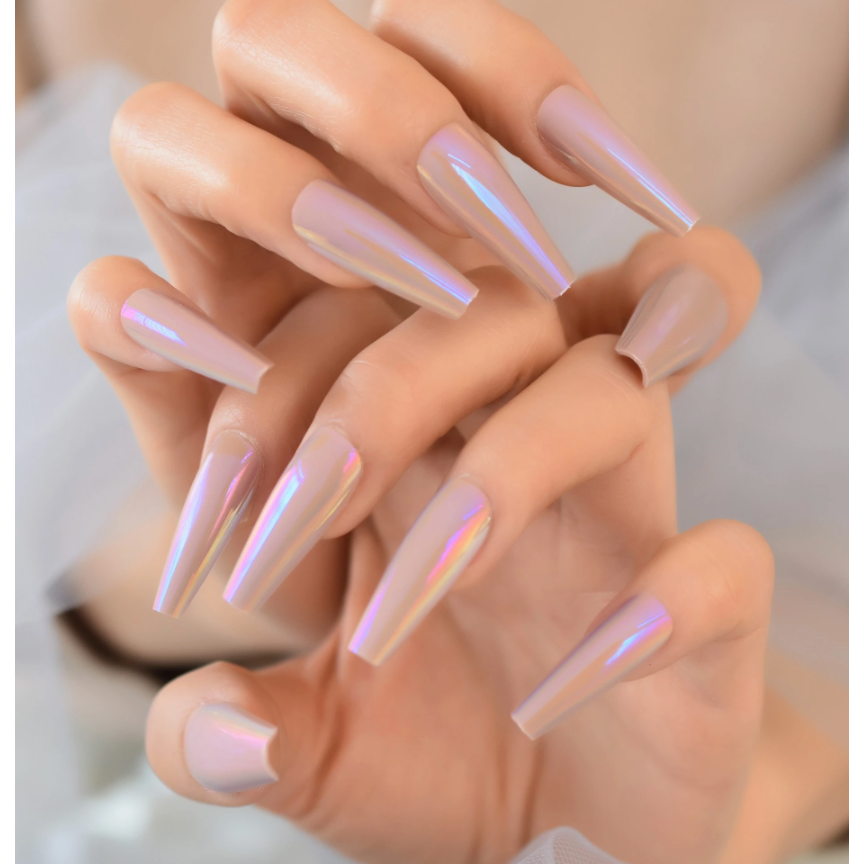 Ombre chrome nails | Ombre chrome nails, Chrome nails, Nails